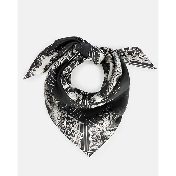 Allsaints Australia Womens Paloma Silk Square Scarf Black AU20-643